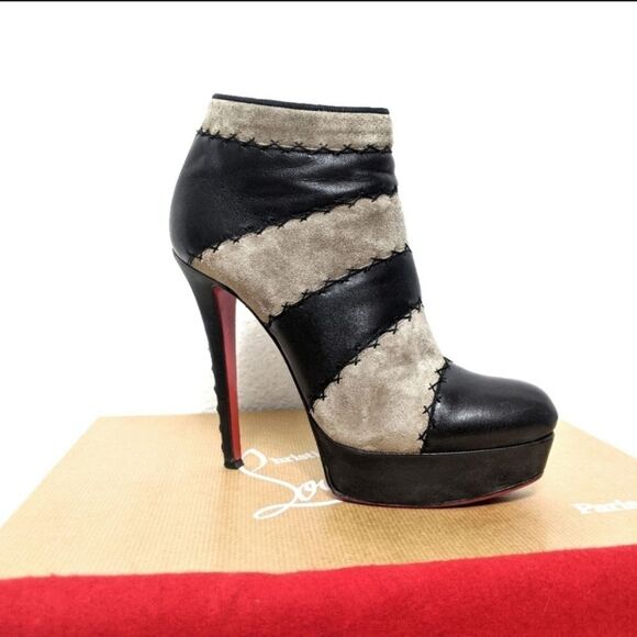 CHRISTIAN LOUBOUTIN Multi Booty 140 Leather Platform Booties 36.5 - Picture 1 of 12